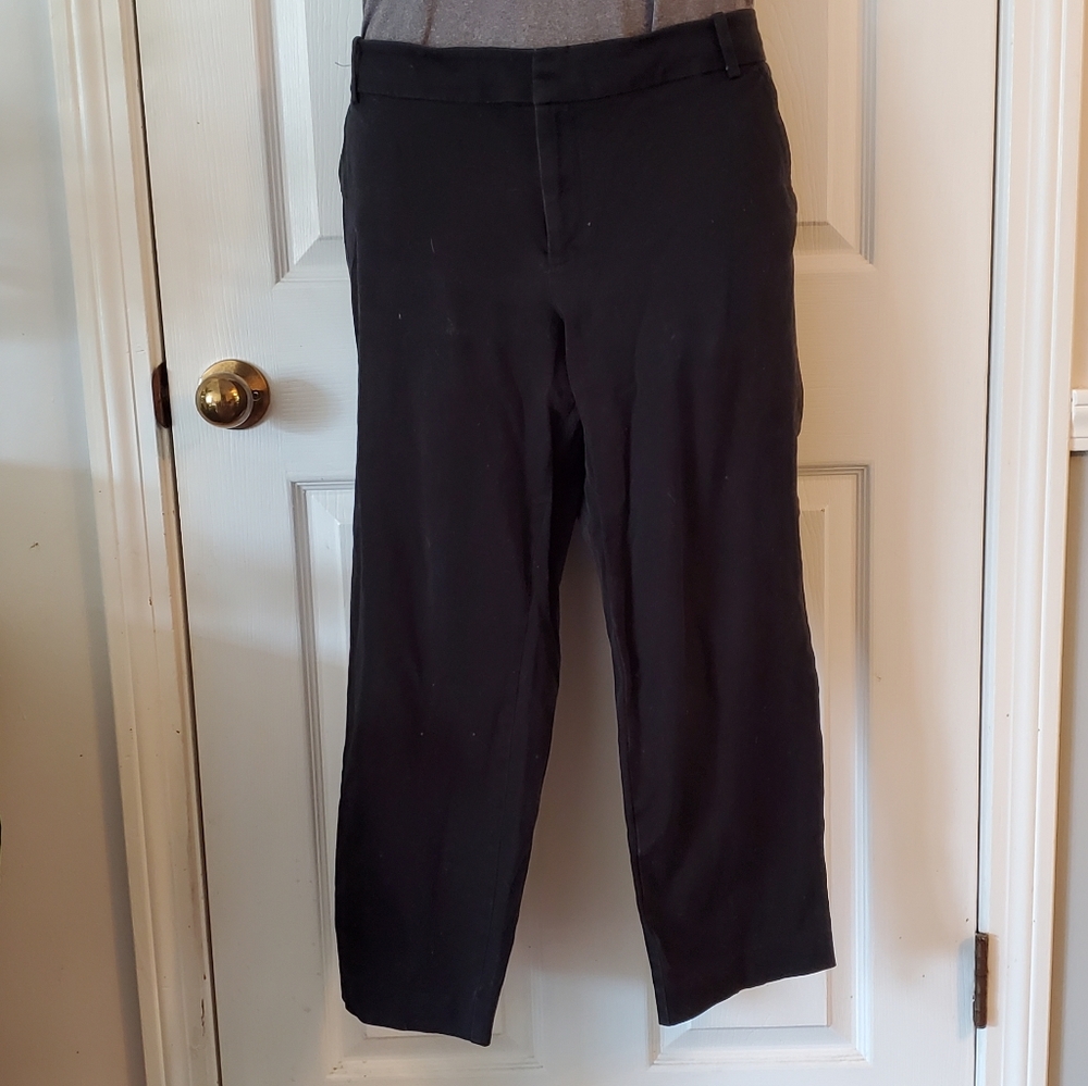 Plus Size Black Crop Length Trousers